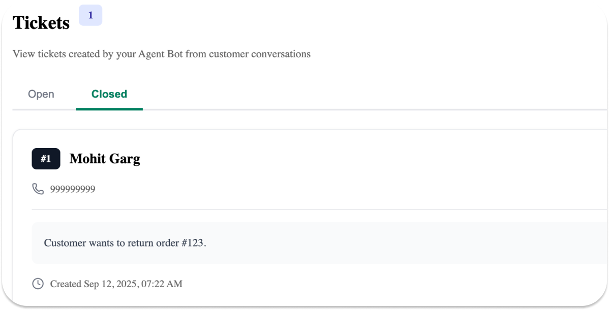 Support ticket management dashboard